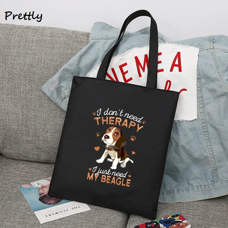The Beagles Dog Band Canvas Tote Bag - Funny Beagle Lovers Handbag