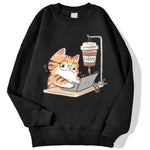 Load image into Gallery viewer, Work Cats Coffee Hoodie - Loose Comfortable Fleece Hoodie for Women Men
