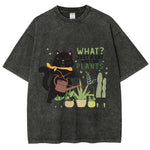Load image into Gallery viewer, Fresh Flower Black Cat Print T-Shirt - Pure Cotton Unisex Summer Tee
