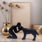 Load image into Gallery viewer, Creative Resin Dog and Owner Statue - Personalized Family Desk Art

