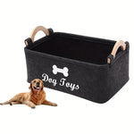 Load image into Gallery viewer, Felt Pet Toy Storage Basket - Foldable Dog Cat Toy Box Container
