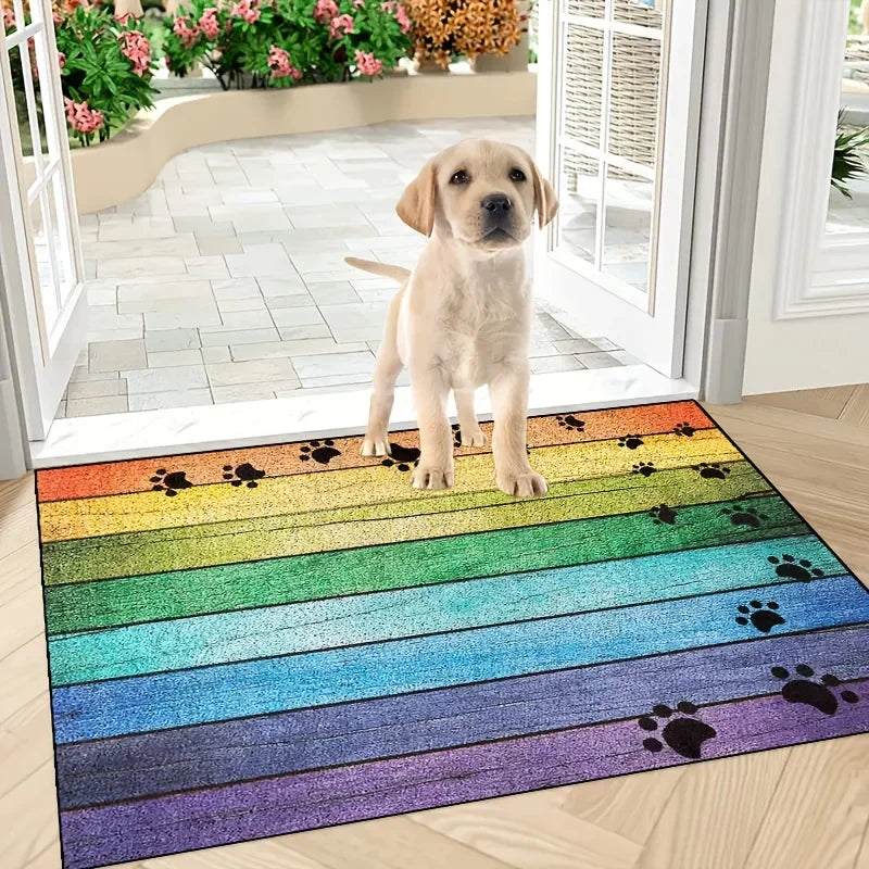 Cat Paw Print Doormat - Absorbent Kitchen Rug Welcome Mat