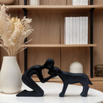 Load image into Gallery viewer, Creative Resin Dog and Owner Statue - Personalized Family Desk Art
