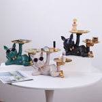 Load image into Gallery viewer, Bulldog Table Sculpture - Resin Decor with Pallet for Home Living Room
