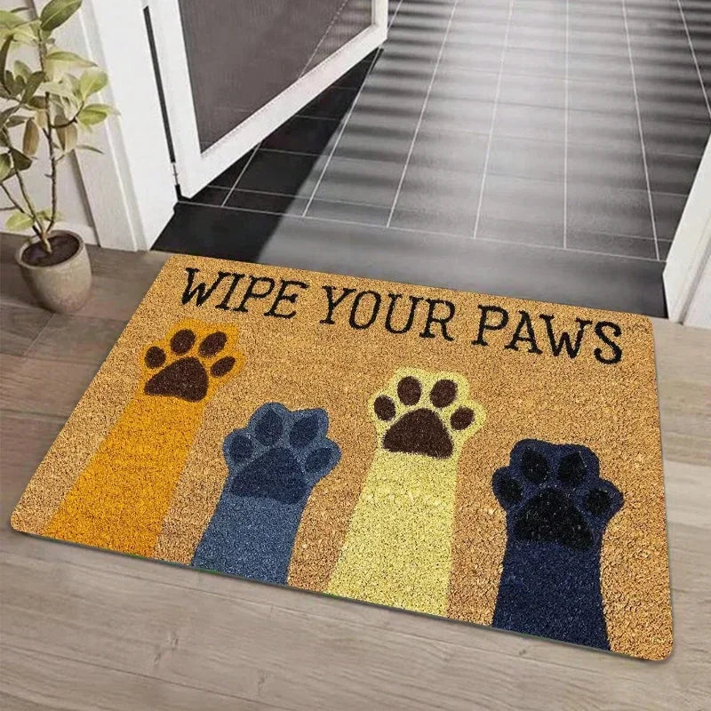 Cat Paw Print Doormat - Absorbent Kitchen Rug Welcome Mat