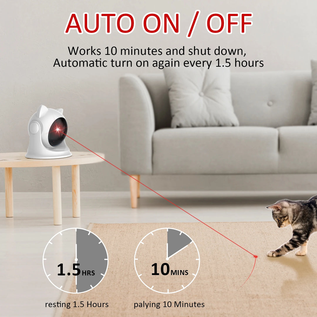 Automatic Rechargeable Cat Laser Toy with Motion, Random Mode, Indoor Pet Play