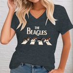 Load image into Gallery viewer, The Beagles Graphic T-Shirt - Funny Dog V-Neck Tee for Beagle Lovers
