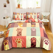 3PCS Cartoon Cat Bedding Set - Cute Printed Duvet Cover & Pillows