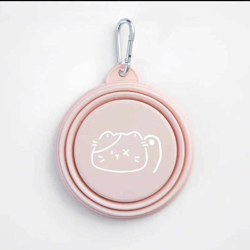 Foldable Silicone Dog & Cat Bowls 350ml/650ml Portable Travel Food & Water Tray