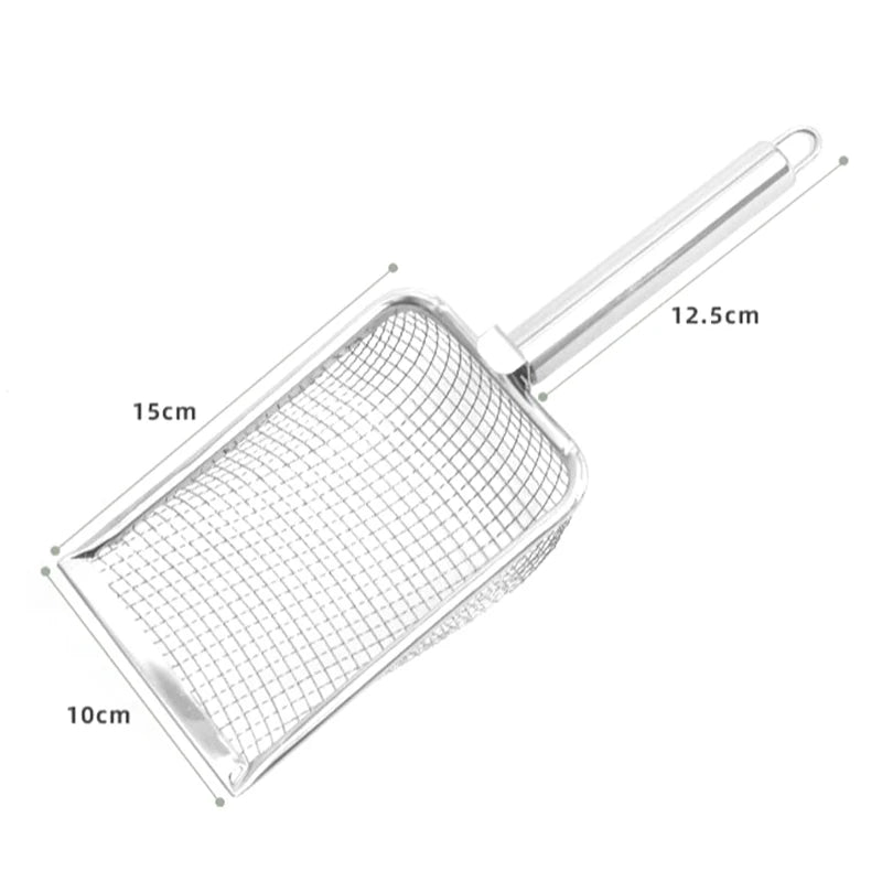 Stainless Steel Mesh Cat Litter Scoop – Durable Shovel for Pet Cleaning