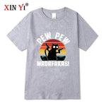 Load image into Gallery viewer, Summer Casual Men&#39;s T-Shirt - 100% Cotton Cool Funny Cat Print Tee
