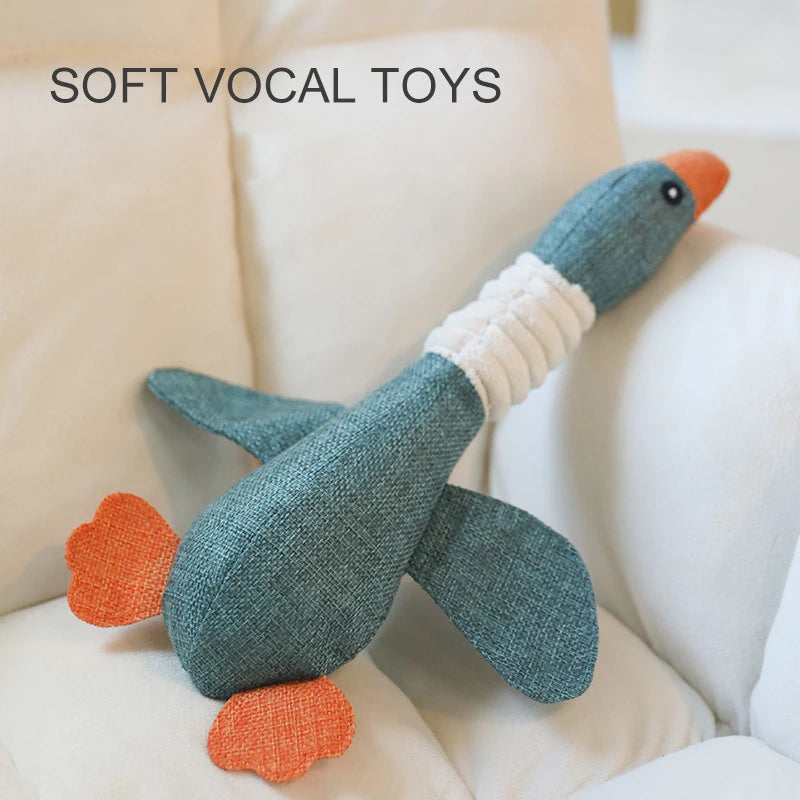 Pet Toy for Active Chewers | Squeaky Wild Goose Puzzle Soft Chew Toy for Dogs