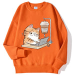 Load image into Gallery viewer, Work Cats Coffee Hoodie - Loose Comfortable Fleece Hoodie for Women Men
