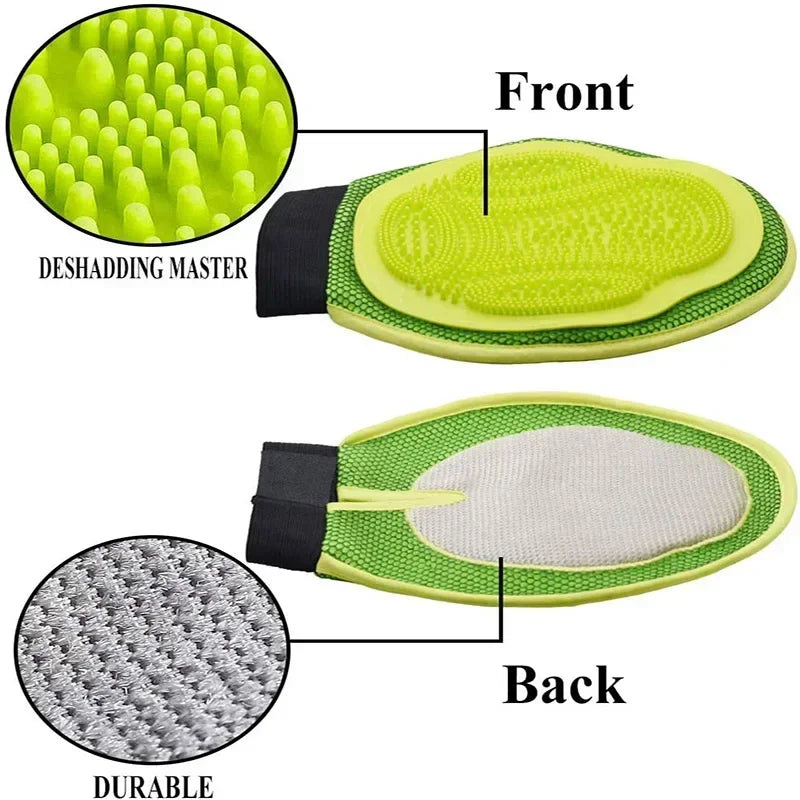 Pet Grooming Gloves Cat Hair Remover Deshedding Brush for Dogs & Cats
