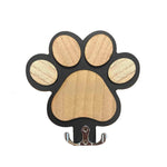 Load image into Gallery viewer, Paw Print Wooden Dog Leash Hanger - Wall Hook for Collars &amp; Coats
