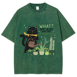 Load image into Gallery viewer, Fresh Flower Black Cat Print T-Shirt - Pure Cotton Unisex Summer Tee
