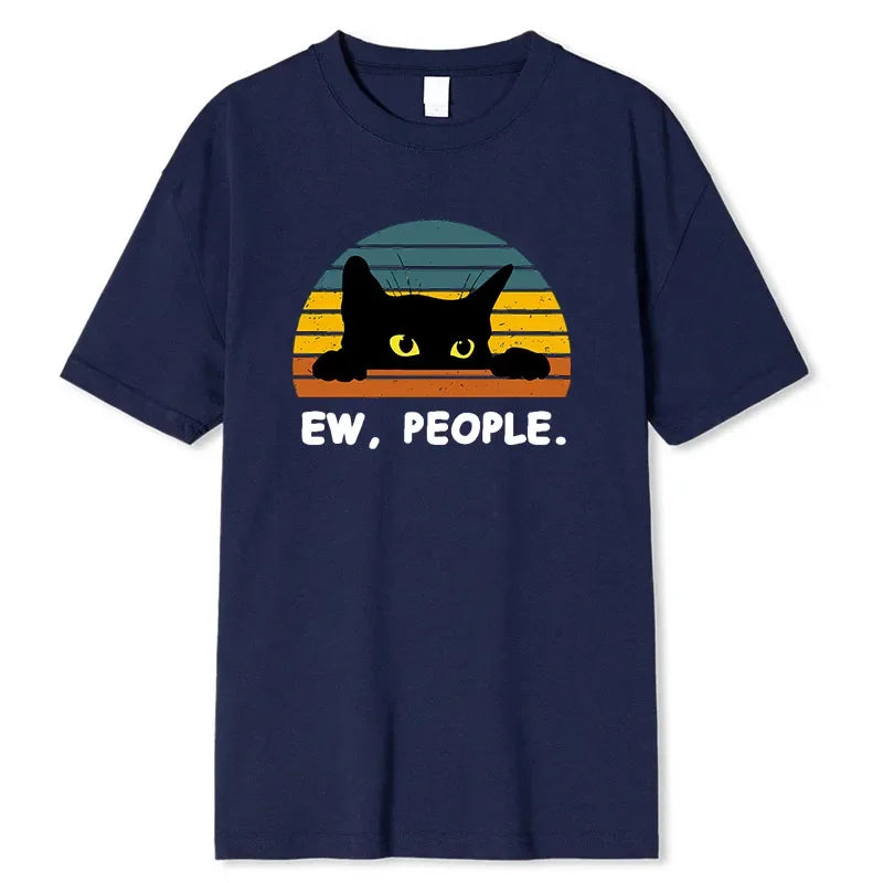Cozy Cat Printed T-Shirt - High Quality Cotton Anime Tee Unisex