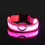 Load image into Gallery viewer, Nylon LED Dog Collar – Glow-in-the-Dark Safety Light for Night Walks
