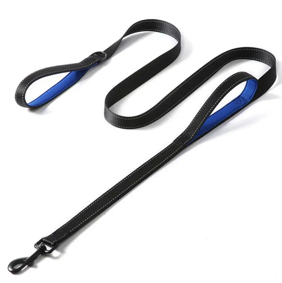 Heavy Duty Reflective Dog Leash – Padded Double Handle for Training & Control