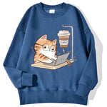 Load image into Gallery viewer, Work Cats Coffee Hoodie - Loose Comfortable Fleece Hoodie for Women Men
