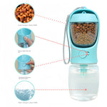 Load image into Gallery viewer, Portable Dog &amp; Cat Water Bottle with Food Storage – Travel Feeder Bowl
