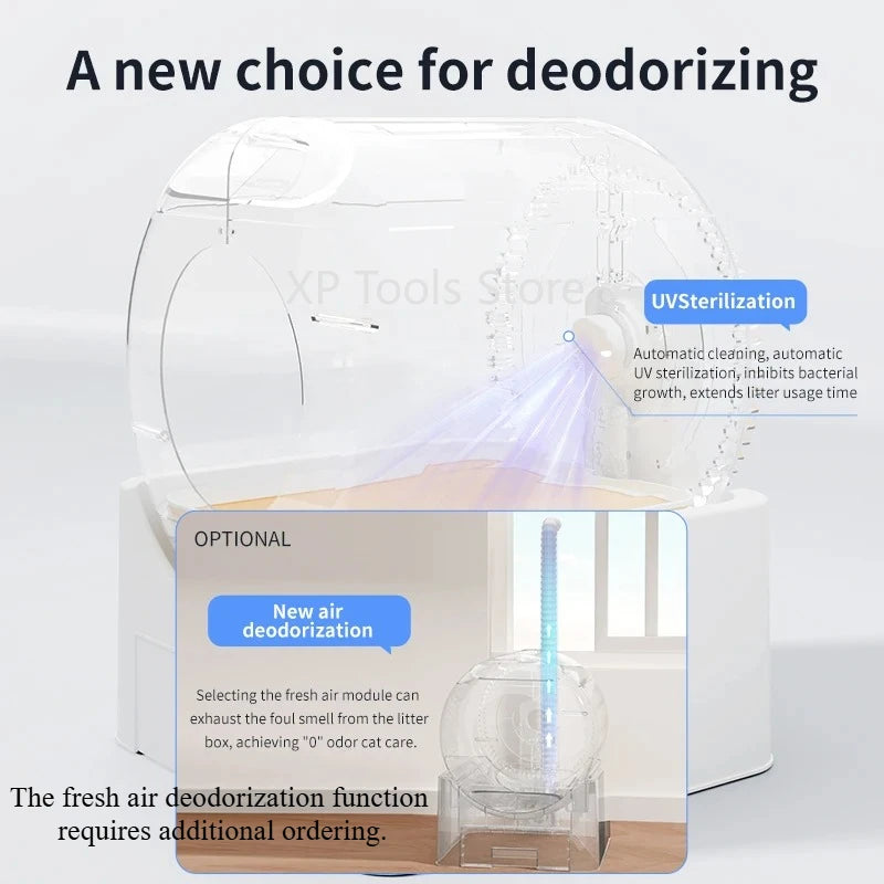 Automatic Self-Cleaning WiFi Cat Litter Box with App & Deodorizer