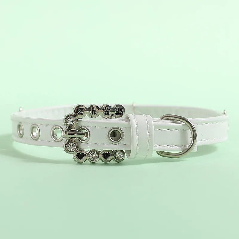 Luxury Pearl Rhinestone Cat & Puppy Necklace Collar for Small Dogs & Cats