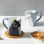 Load image into Gallery viewer, 3D Cartoon Cat Water Cup - Creative Handle Ceramic Coffee Mug
