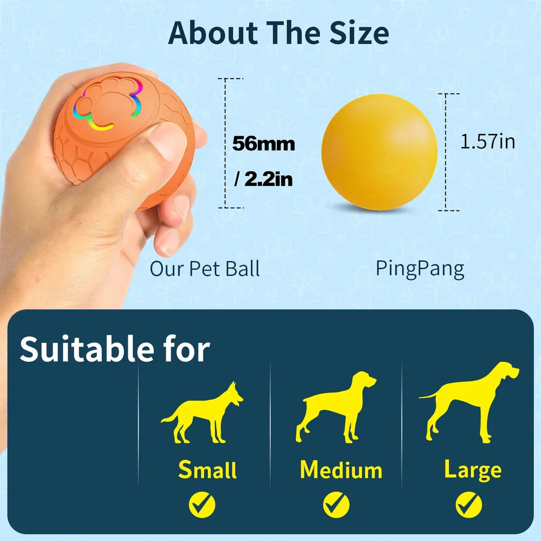 Smart Electronic Dog & Cat Toy Ball – USB Rechargeable with RGB Lights