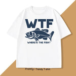 Load image into Gallery viewer, Funny WTF Where Is The Fish T-Shirt – Men’s Casual Fishing Tee, Summer Cotton
