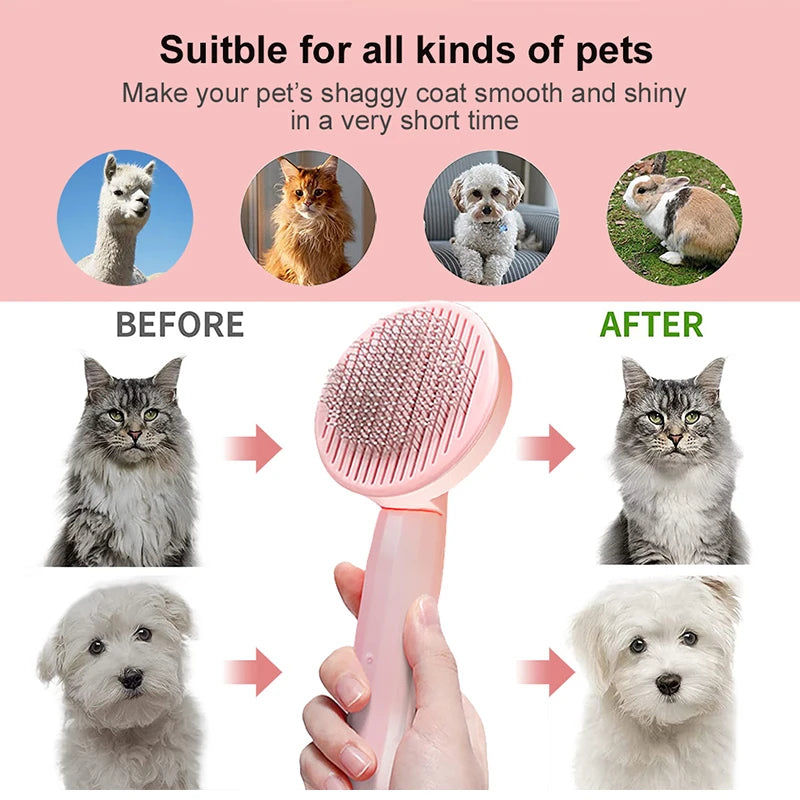 Cat Grooming Brush - Pet Hair Remover Comb for Cats & Dogs