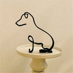 Load image into Gallery viewer, Dog Cat Minimalist Art Sculpture - Modern Metal Home Office Decor
