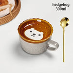 Load image into Gallery viewer, Japanese Cartoon Cat Coffee Mug - Cute Animal Pattern Cup with Lid
