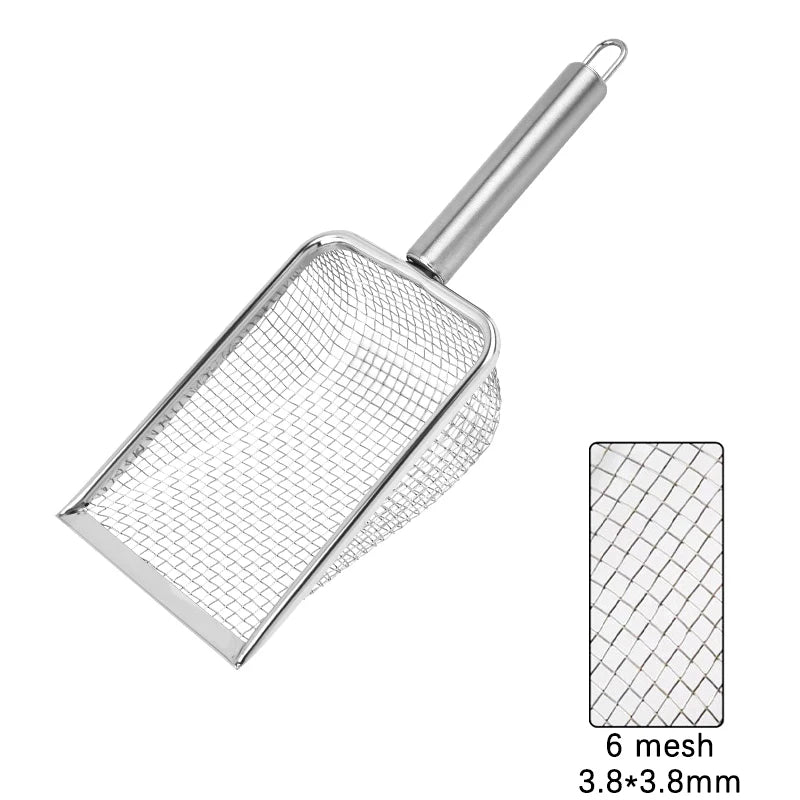 Stainless Steel Mesh Cat Litter Scoop – Durable Shovel for Pet Cleaning