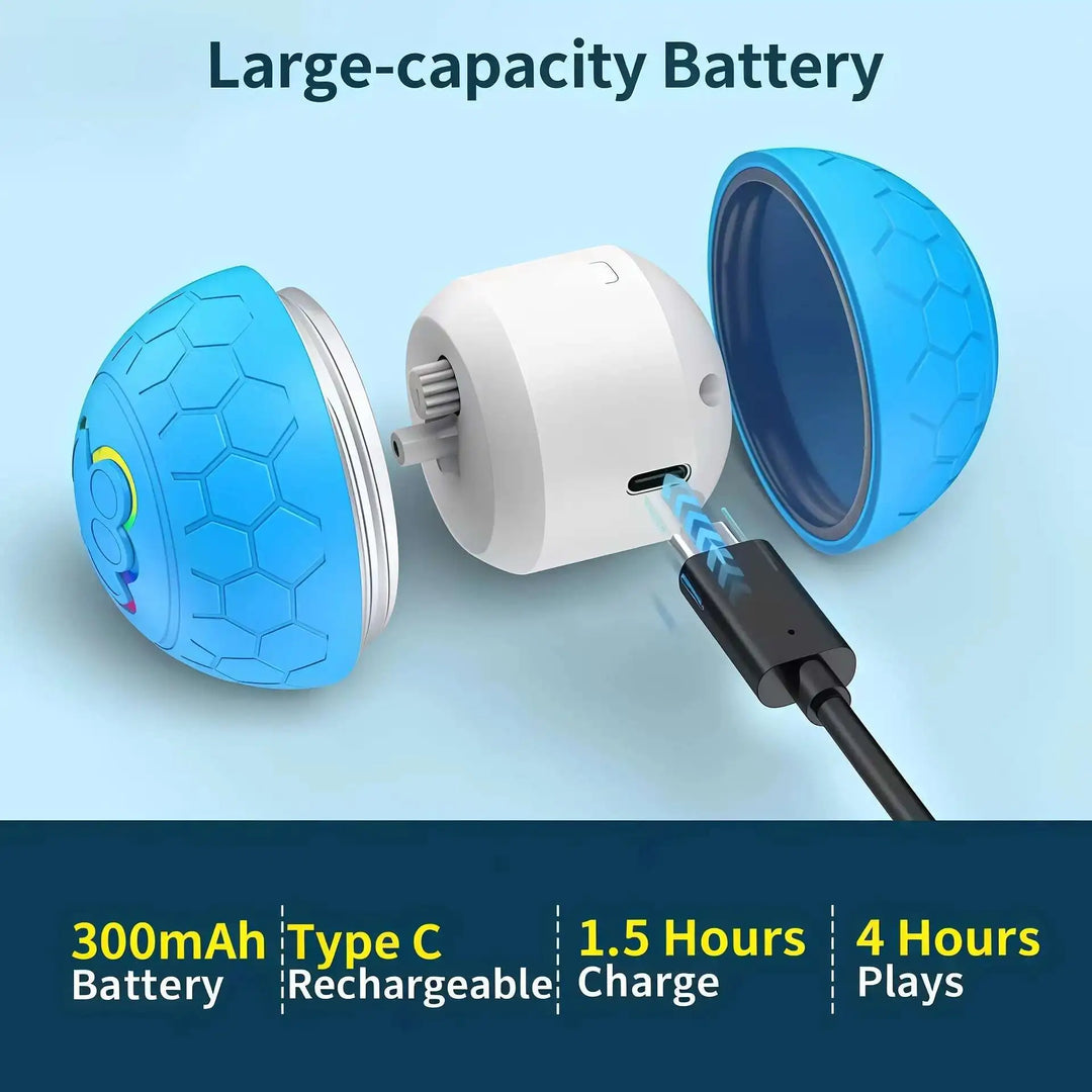 Smart Interactive Dog & Cat Toy Ball – USB Rechargeable with RGB Lights