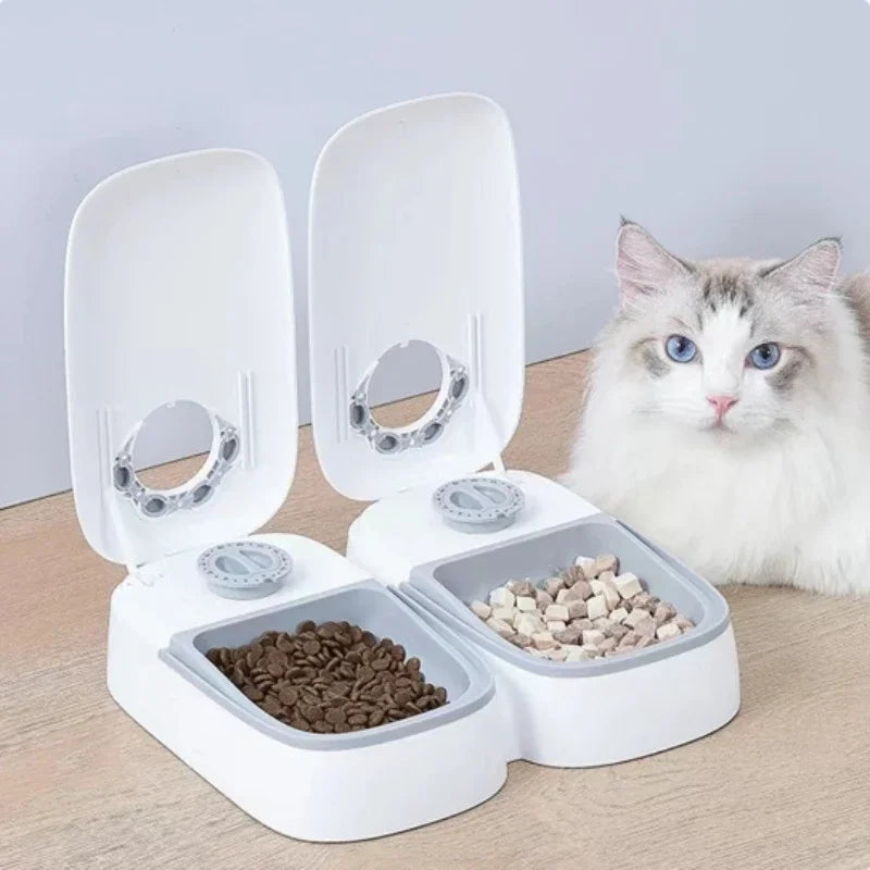 Automatic Pet Feeder with Timer - Food & Water Bowl for Dogs & Cats