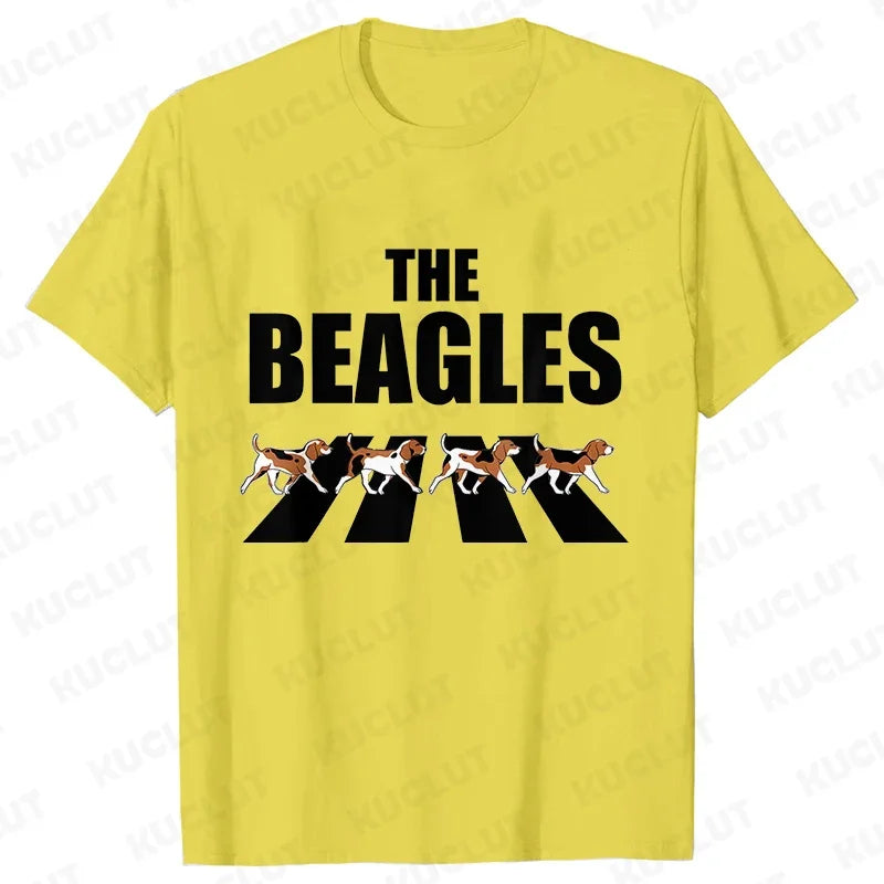 Men Women Classic Beagle T-Shirt - Crazy Beagle Dog Round Neck Tee