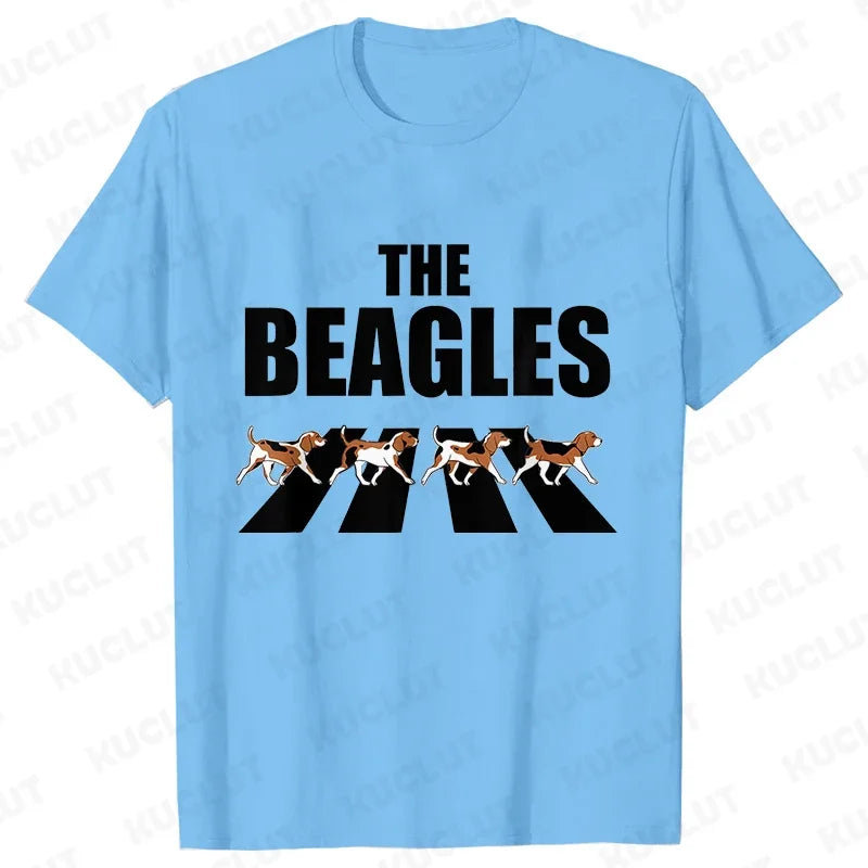 Men Women Classic Beagle T-Shirt - Crazy Beagle Dog Round Neck Tee
