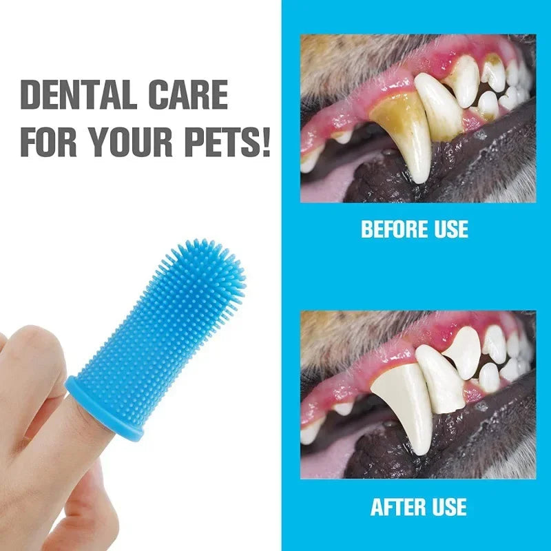 Dog Super Soft Pet Finger Toothbrush - Silicone Teeth Cleaning Brush