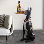 Load image into Gallery viewer, Large Doberman Side Table - Big Dog Statue Tray Living Room Decor
